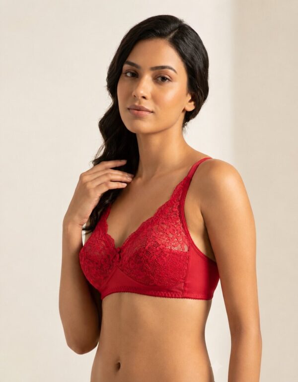 IFG Poppy Lingerie  Cherry Red Lace Bra, Comfort Bra for Women