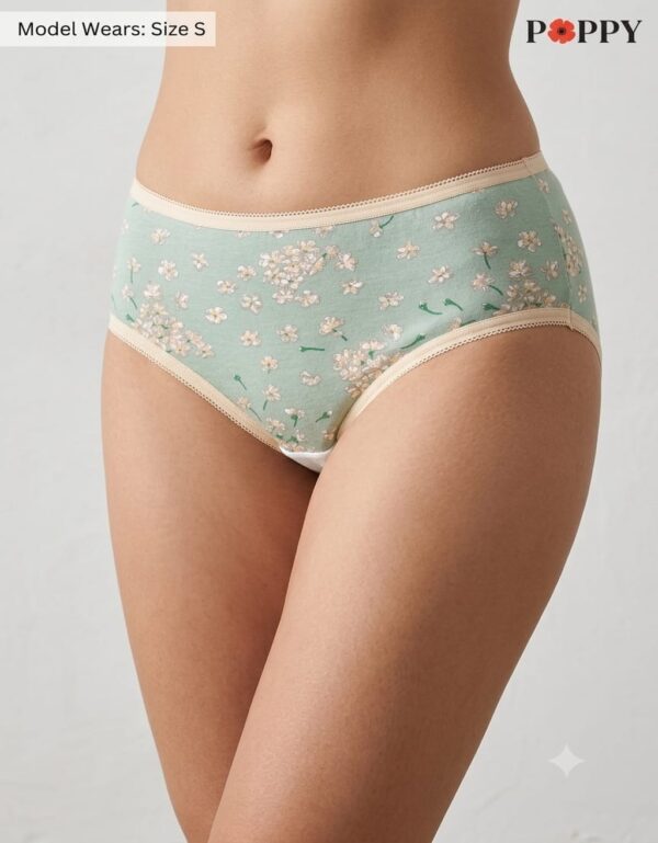 IFG POPPY Green Floral Mid Waist Brief