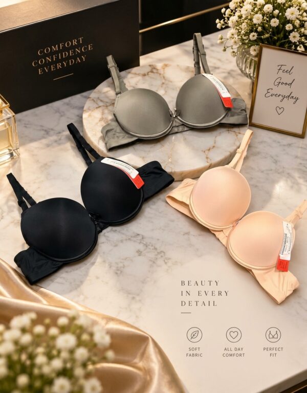 Women’s Grey Seamless Push-up Bra